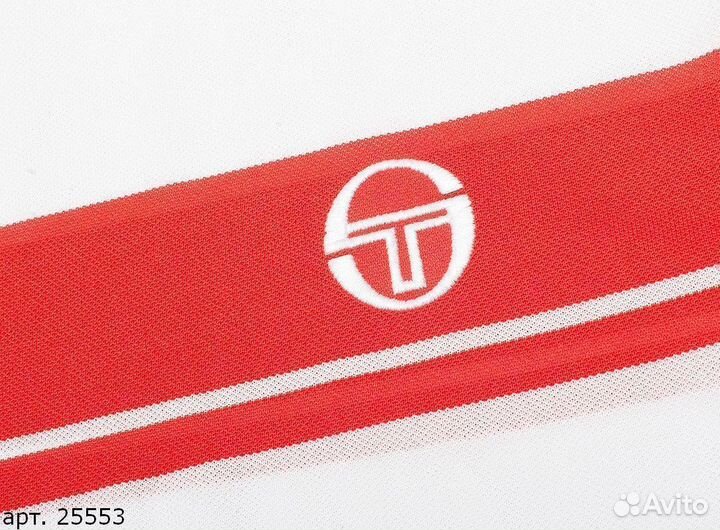 Ориг футболка Sergio Tacchini red line Белая