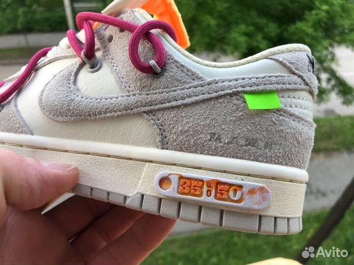 Кроссовки женские nike Dunk Low Off-White Lot 35