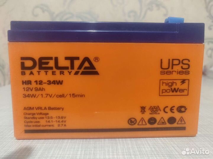 Аккумуляторная батарея Delta HR 12-34W (12V / 9Ah)