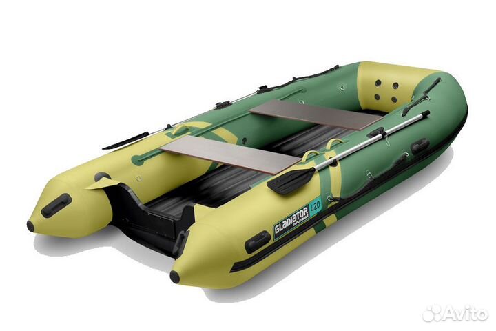 Лодка Gladiator E 420 S; зелено-оливковая