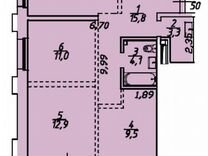 3-к. квартира, 71 м², 6/12 эт.