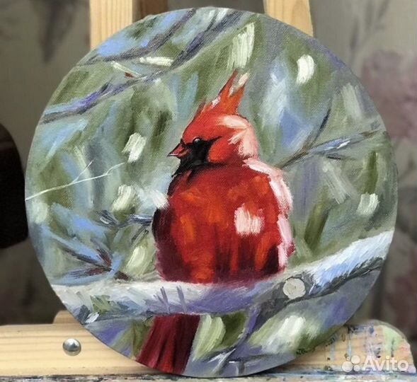 Картина маслом «птичка»