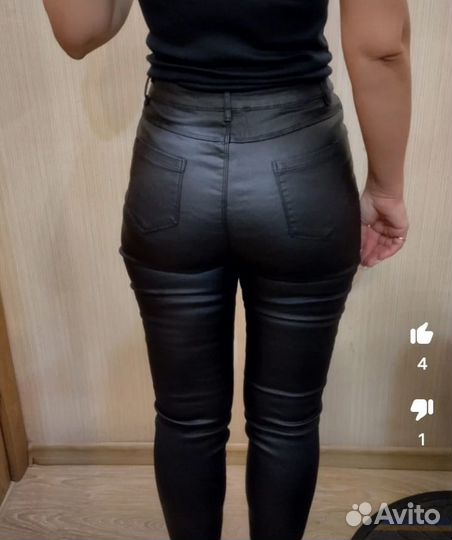 Кожаные брюки женские 42-44