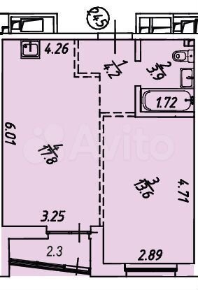 1-к. квартира, 41,8 м², 14/18 эт.