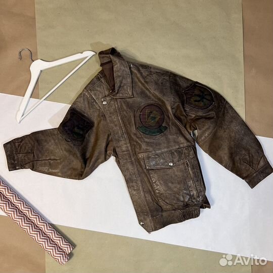 Vintage leather bomber jacket