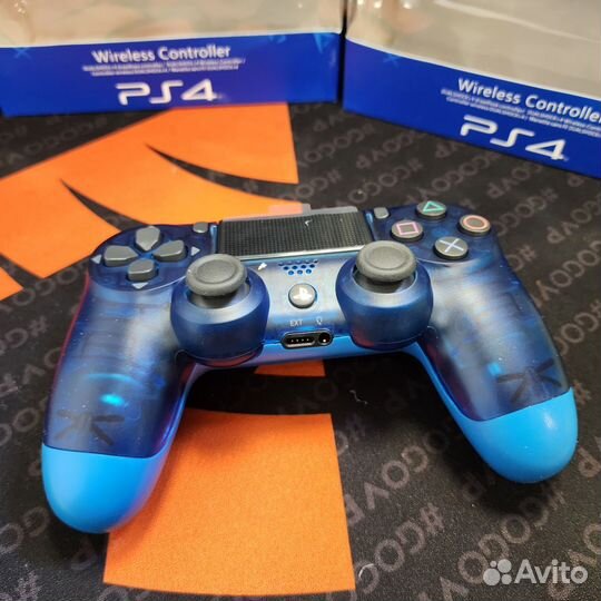Джойстик/DualShock 4 прозрачно синий