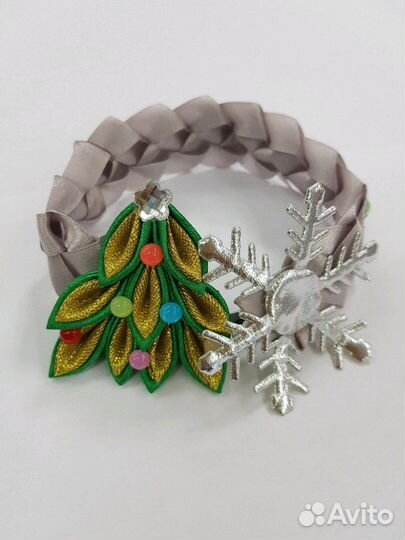 Снежинка резиночки, заколки, ободки