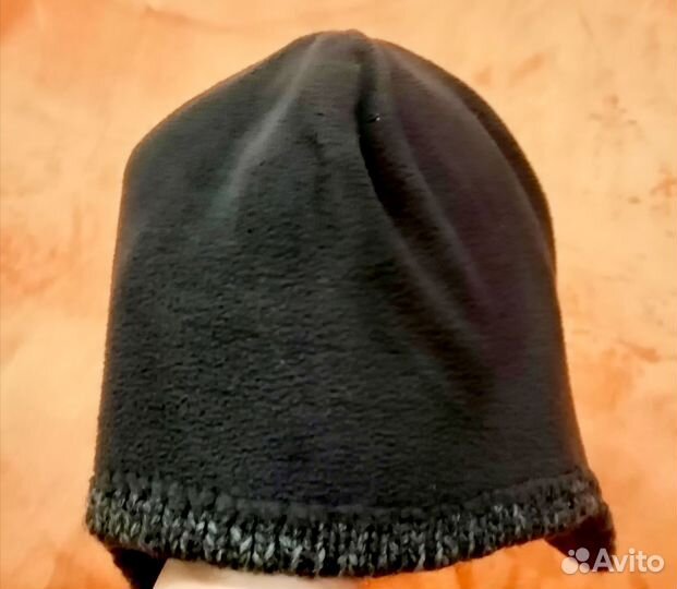 Мужская зимняя вязаная шапка ушанка