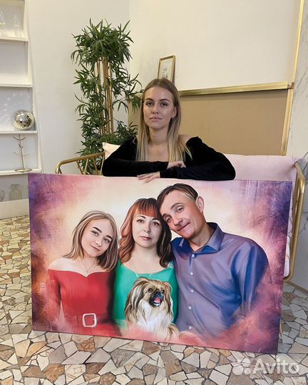 Портреты по фото на холсте