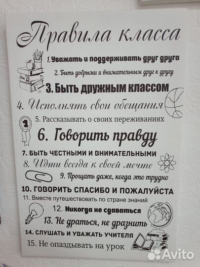 Картина на холсте правила дома