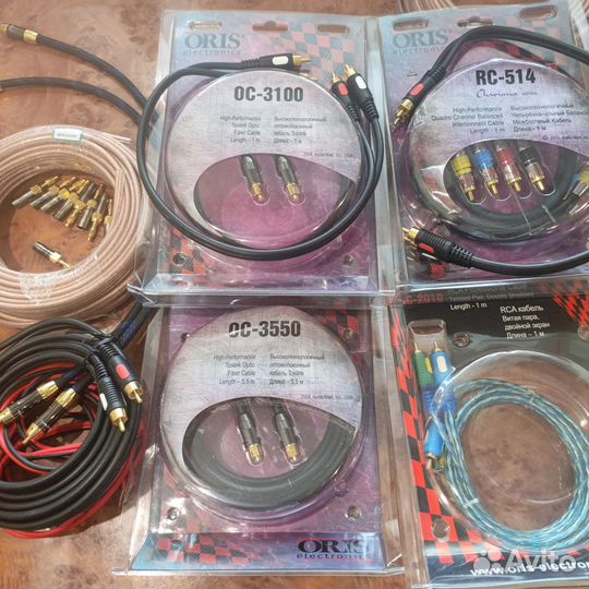 Кабели акустич разные:2rcа/4rca/фоно/оpt/coax и др