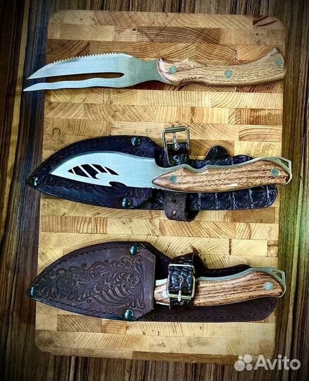 Нож «Гарпун» с кожаным чехлом