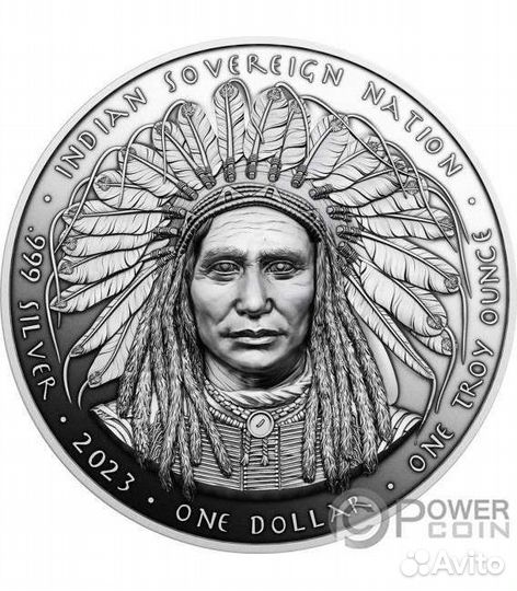 Серебряная монета 2023г Сумасшедшая лошадь