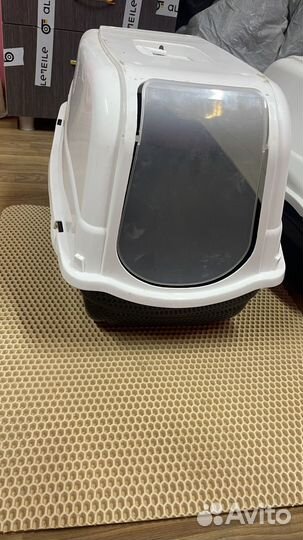 Большой закрытый лоток для кошек. Коврик в подарок