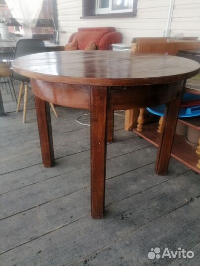 Стол деревянный круглый бу
