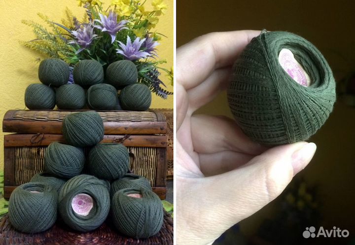 Нитки штопка СССР, хаки 16 шт (410 гр)