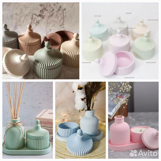 Аромасвеча и набор из гипса. Ручная работа