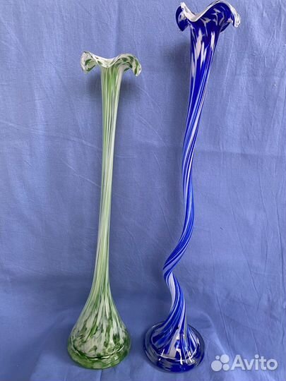 Вазы для цветов гутное цветное стекло