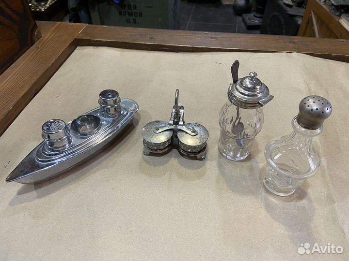 Антикварные перечница, солонка, царская Россия