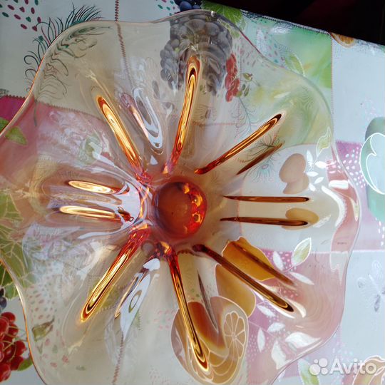 Фруктовница СССР из цветного стекла