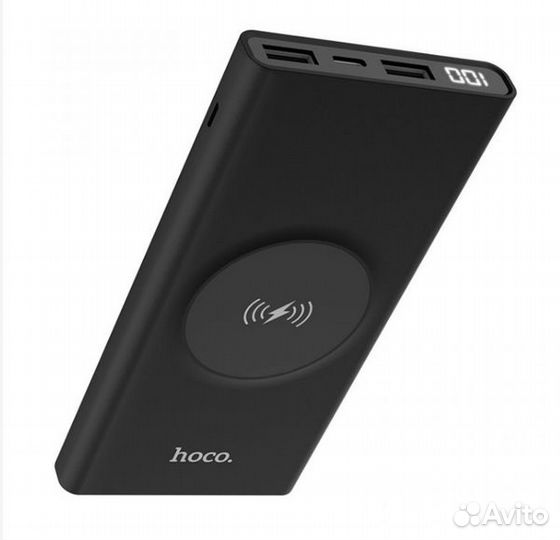Power Bank (10000mAh+зу беспр) (hoco J37) Черный
