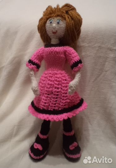 Вязаные игрушки Кукла 40 см