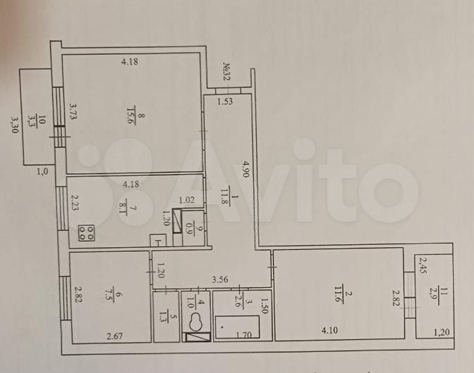3-к. квартира, 62,9 м², 8/9 эт.