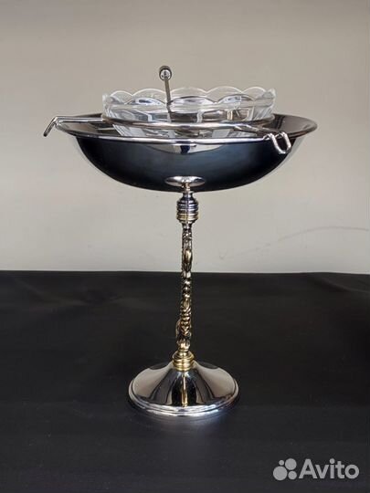 Икорница Осётр на подставке хрусталь Chinelli