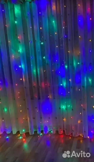 Гирлянда штора с пультом