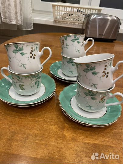 Сервиз чайный Leander 1907 зеленый 6 пар фарфор