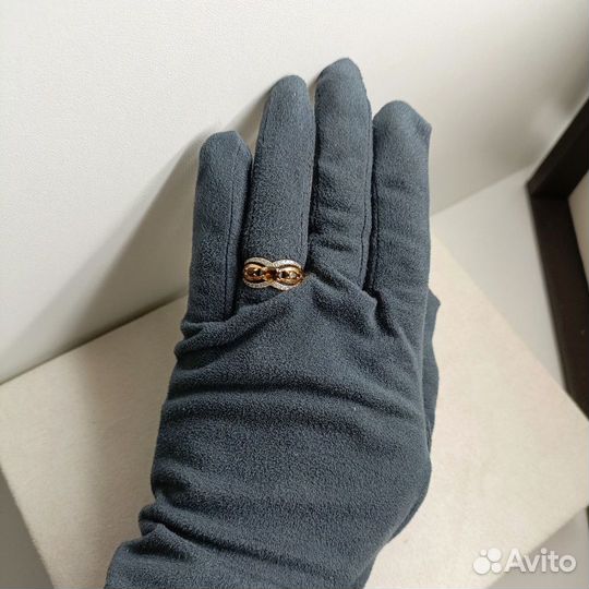 Золотое кольцо с раухтопазом и фианитами, арт.5