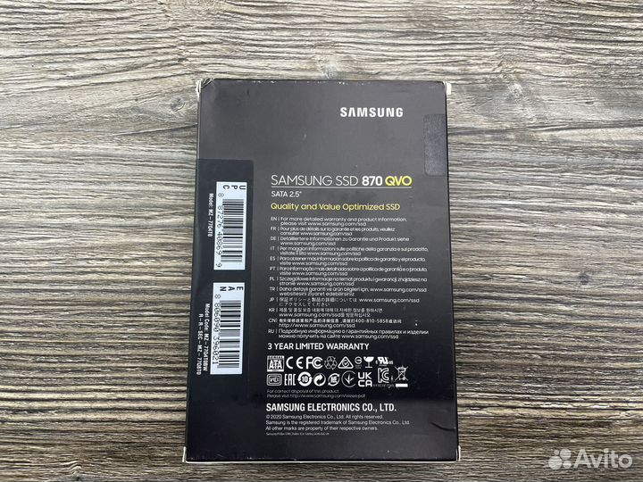 SSD Samsung 870 QVO 4 тб MZ-77Q4T0BW