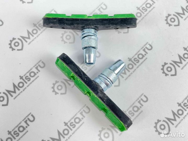 Колодки тормозные резьбовые L70мм пара, зелено-ч