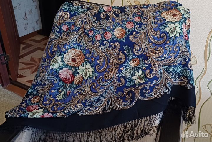 Павловопосадский платок шерсть новый