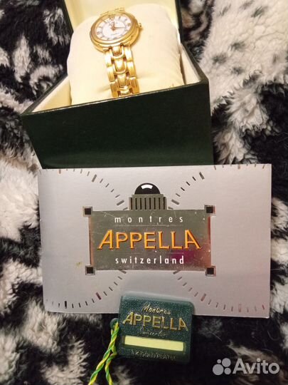 Часы позолоченные 18 к, apella