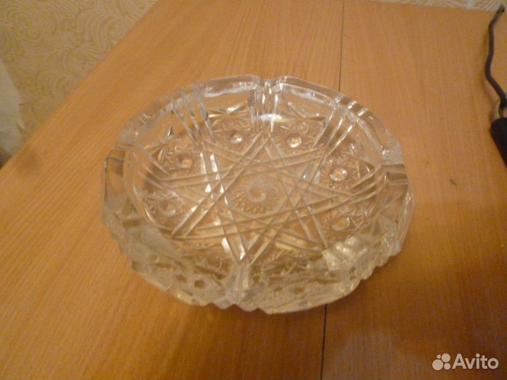 Хрустальные рюмки,Пепельница хрустальная СССР d18