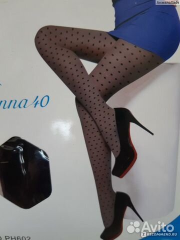 Колготки Casandana Donna 40 den черные в горошек