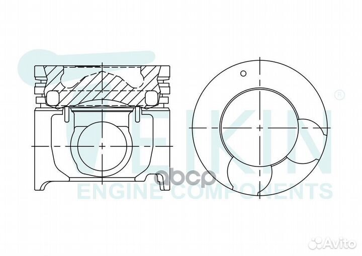 Поршень (к-т 4 шт с охлаждением) hyundai