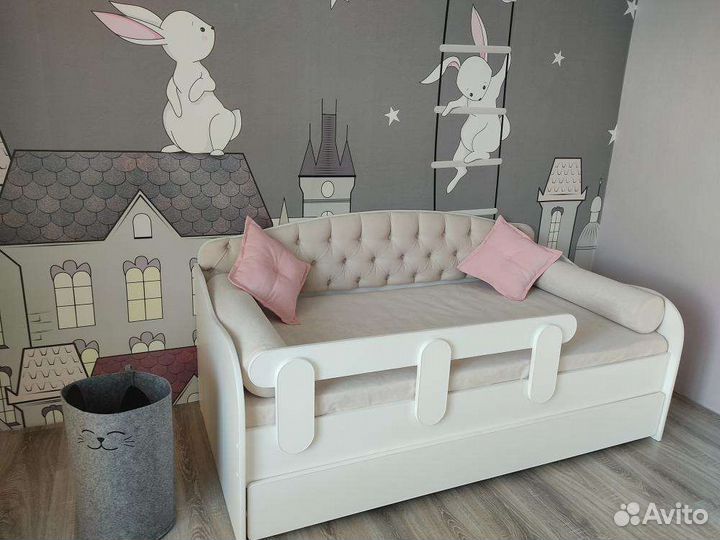 Детская кровать Каретная стяжка с ящиком