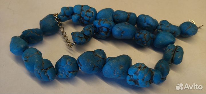 Крупные бусы бирюза. винтаж 50см