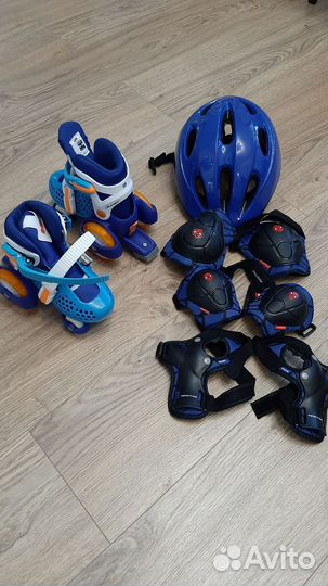 Роликовые коньки детские раздвижные с защитой