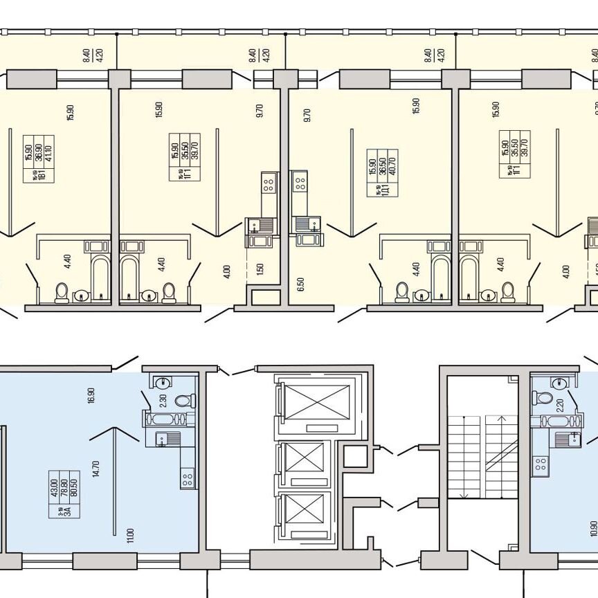 2-к. квартира, 65,2 м², 16/19 эт.