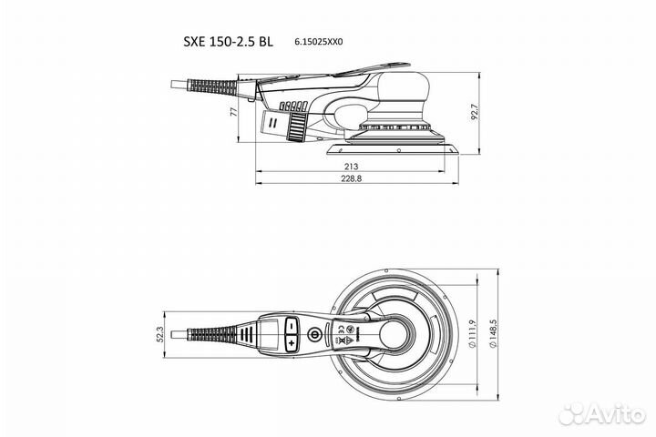 Шлифовальная машина Metabo SXE 150-2.5 BL 61502570