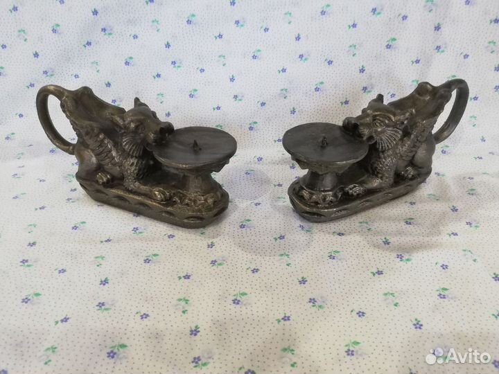 Парные подсвечники львы