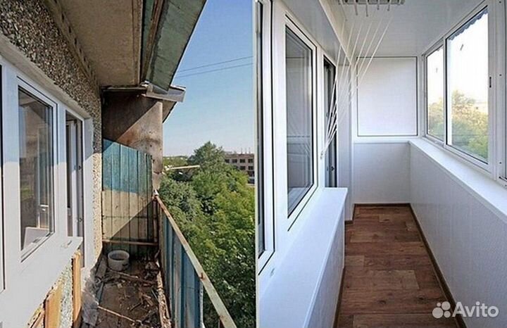 Остекление балконов и лоджий в рассрочку O6498