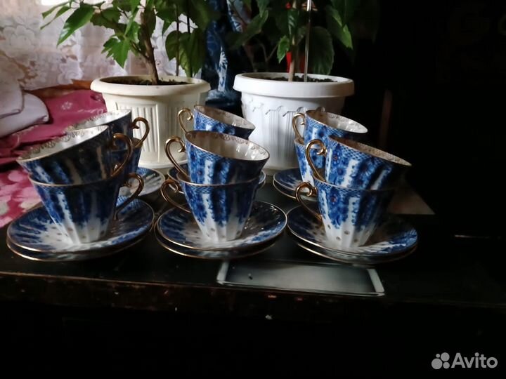 Чайная пара Корзиночка ф. Лучистая лфз СССР