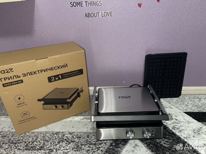 Электрогриль и вафельница новый 2в1