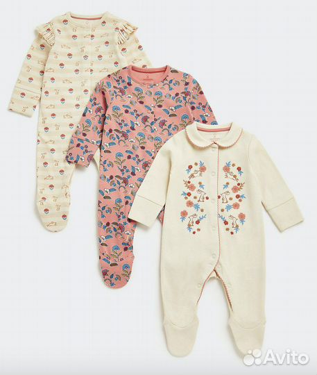 3 штуки Слипы комбинезоны Mothercare 62 68