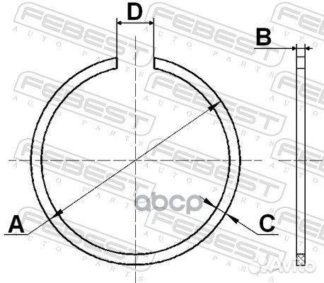 Кольцо стопорное 51.8X2 CC-2-52X2 CC-2-52X2 Febest