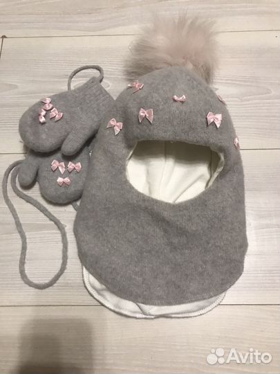 Шапка шлем + варежки